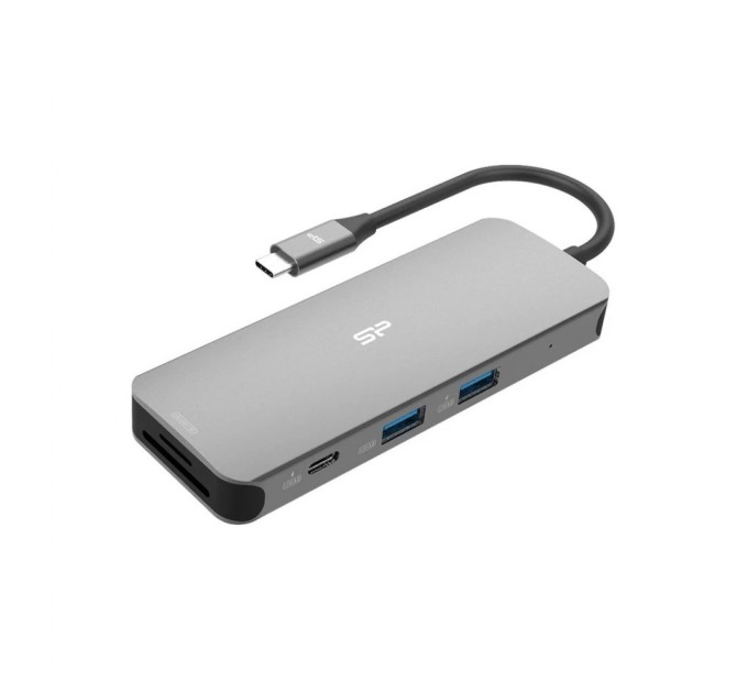 Концентратор Silicon Power USB-C 8-in-1 SR30 Silver Aluminum (SPU3C08DOCSR300G)