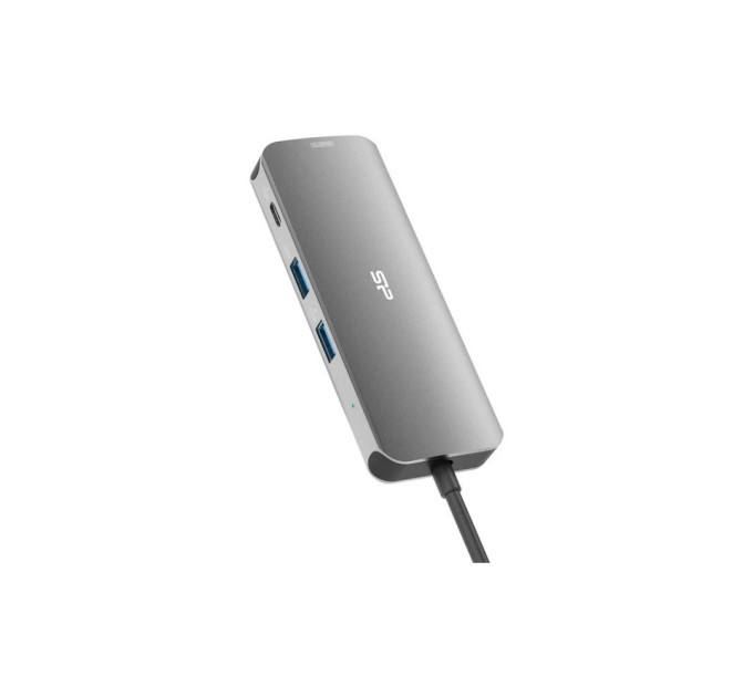 Концентратор Silicon Power USB-C 8-in-1 SR30 Silver Aluminum (SPU3C08DOCSR300G)