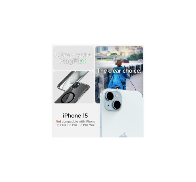 Чохол до мобільного телефона Spigen Apple iPhone 15 Ultra Hybrid MagFit Black (ACS06803)