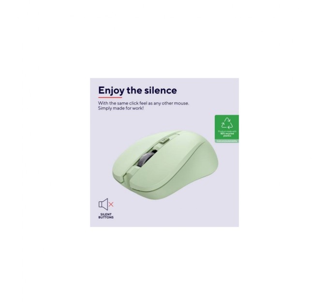 Мышка Trust Mydo Silent Wireless Green (25042)