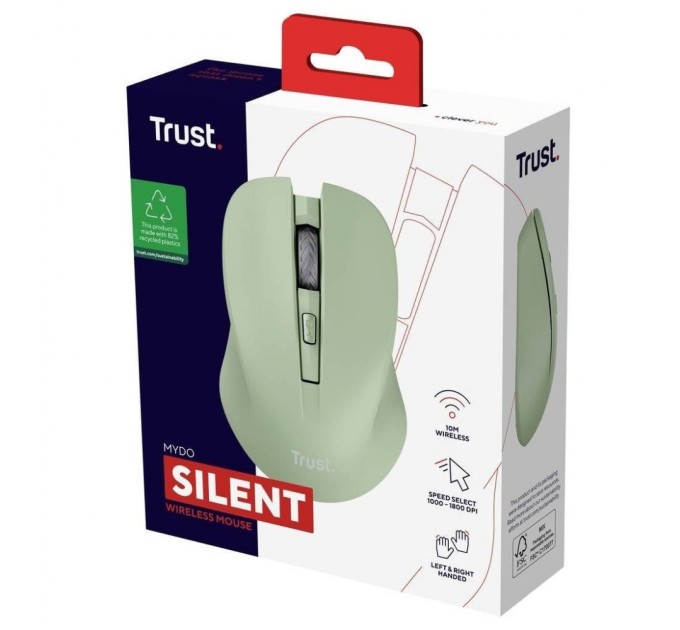 Мышка Trust Mydo Silent Wireless Green (25042)