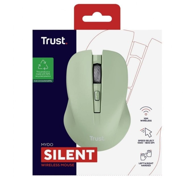 Мышка Trust Mydo Silent Wireless Green (25042)