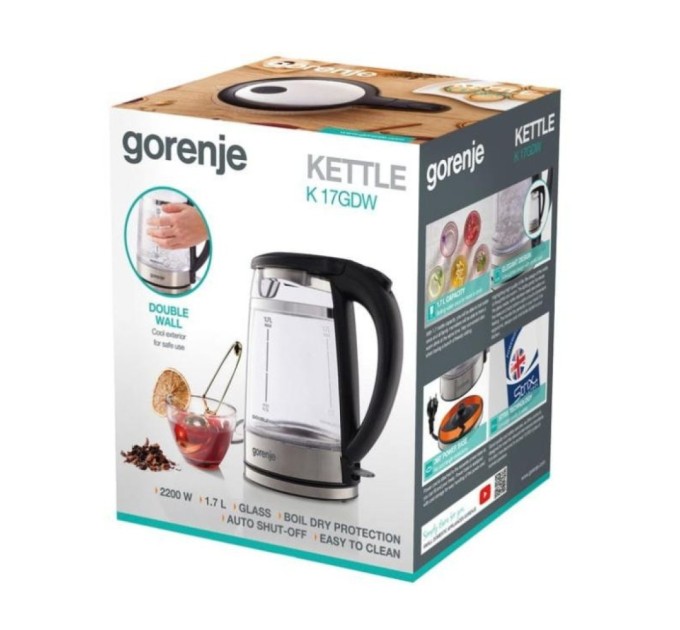 Електрочайник Gorenje K 17 GDW