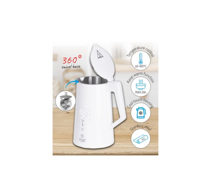 Електрочайник Adler AD 1345 white