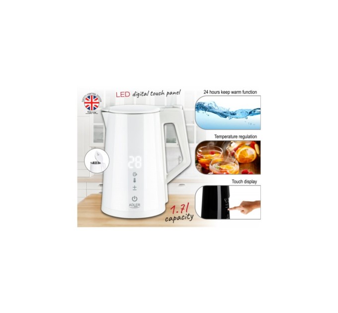 Електрочайник Adler AD 1345 white