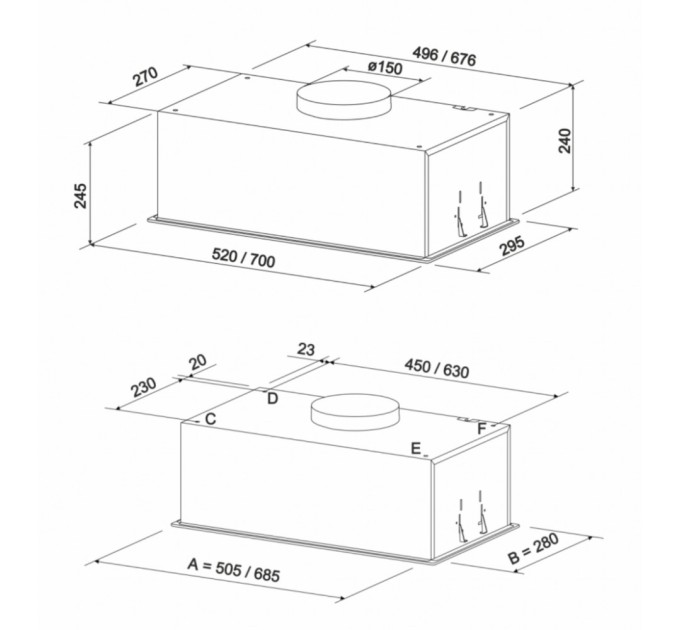 Витяжка кухонна Eleyus NAVIS 1000 LED 52 BL