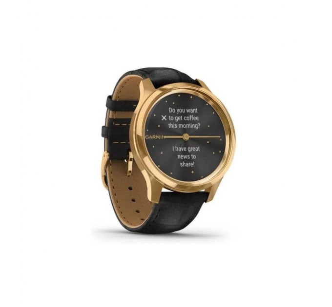 Смарт-часы Garmin vivomove Luxe, Pure Gold-Black, Leather, (010-02241-22)