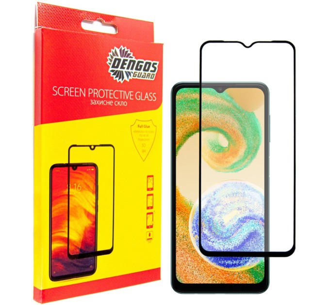 Стекло защитное Dengos Full Glue Samsung Galaxy A04 black frame (TGFG-238)