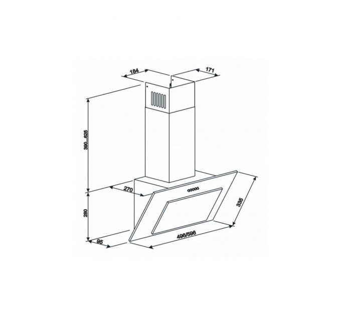 Витяжка кухонна Eleyus VERTICAL 1000 50 WH