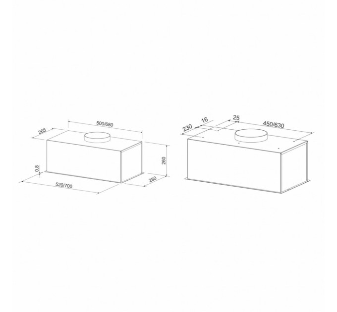 Витяжка кухонна Eleyus BOXER 800 LED 52 GR