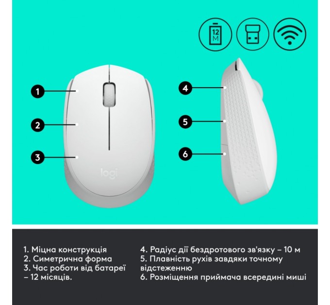 Мишка Logitech M171 White (910-006867)