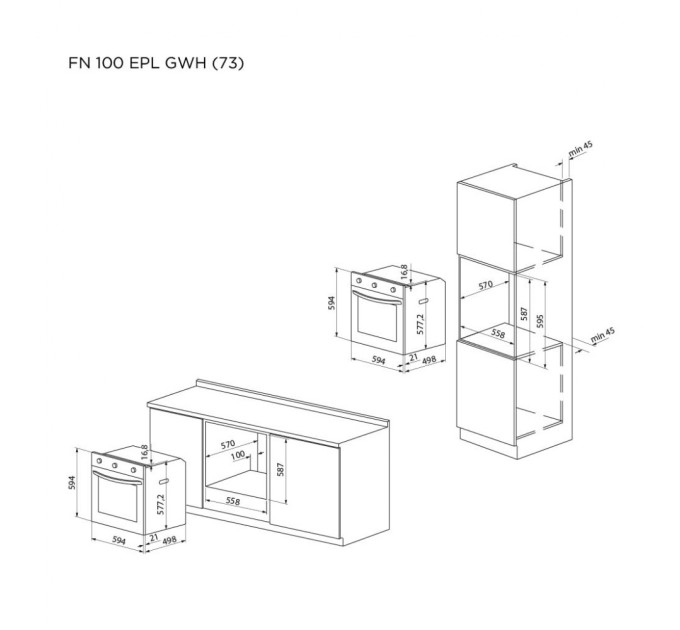 Духова шафа Pyramida FN 100 EPL GWH (73)