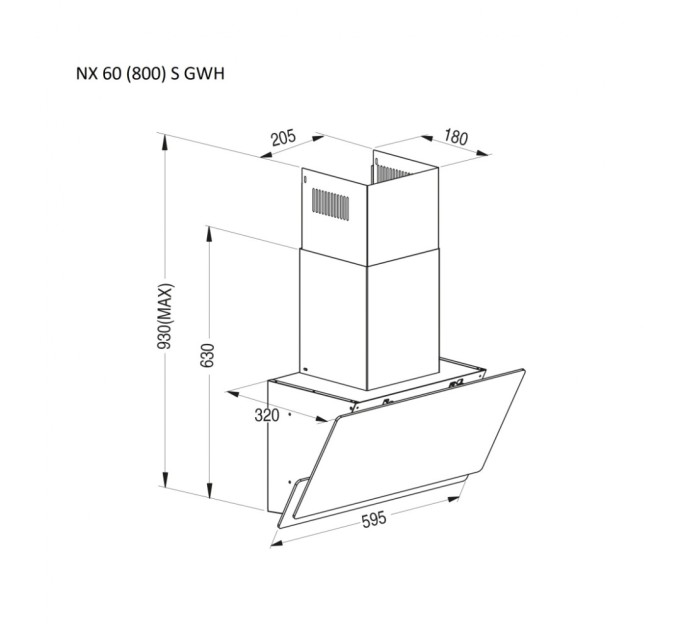 Витяжка кухонна Pyramida NX 60 (800) S GWH