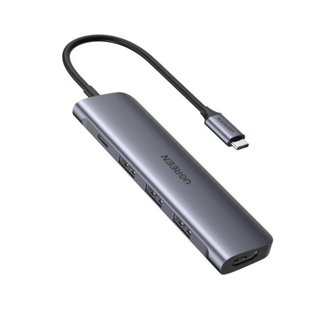 Концентратор Type-C M to HDMI+3xUSB+PD Power Converter CM136 (Gray) Ugreen (50209)