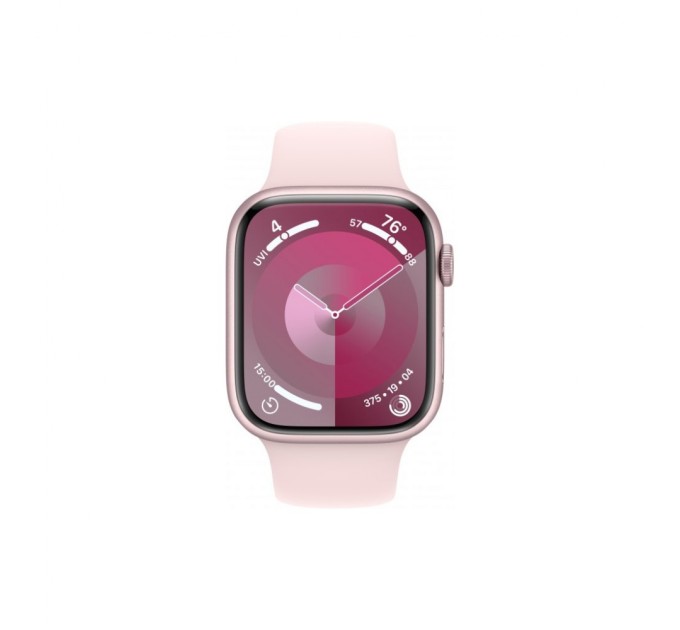 Смарт-годинник Apple Watch Series 9 GPS 41mm Pink Aluminium Case with Light Pink Sport Band - S/M (MR933QP/A)