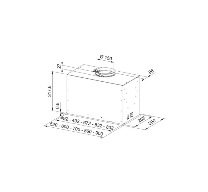 Витяжка кухонна Franke Box Flush Basic FBFE LG A52 (305.0729.554)