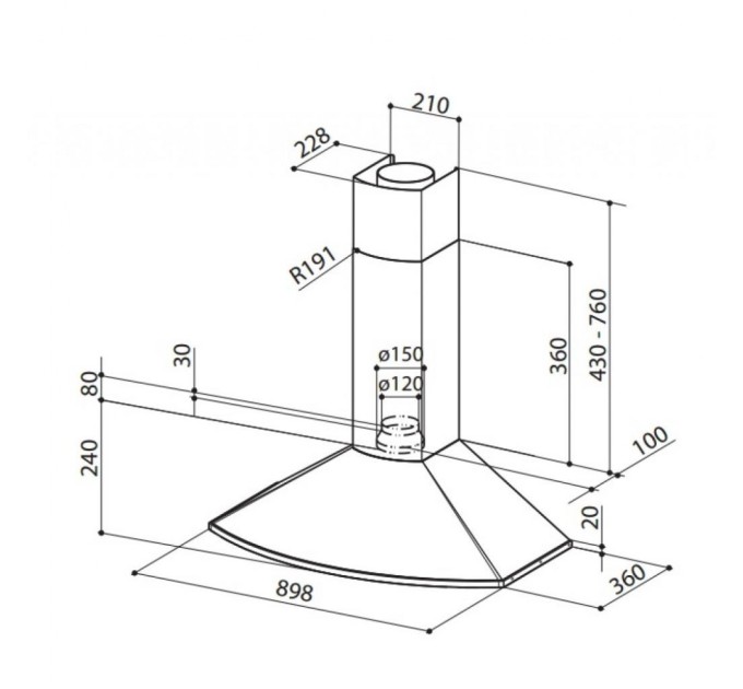 Витяжка кухонна Faber TENDER X A 90