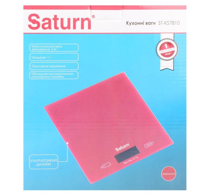 Ваги кухонні Saturn ST-KS7810 Red