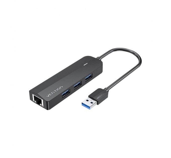 Концентратор Vention USB 3.0 to 3хUSB 3.0/RJ45 Gigabit black (CHNBB)