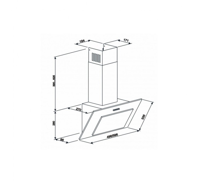 Витяжка кухонна Eleyus VERTICAL 700 50 BG (VERTICAL70050BG)