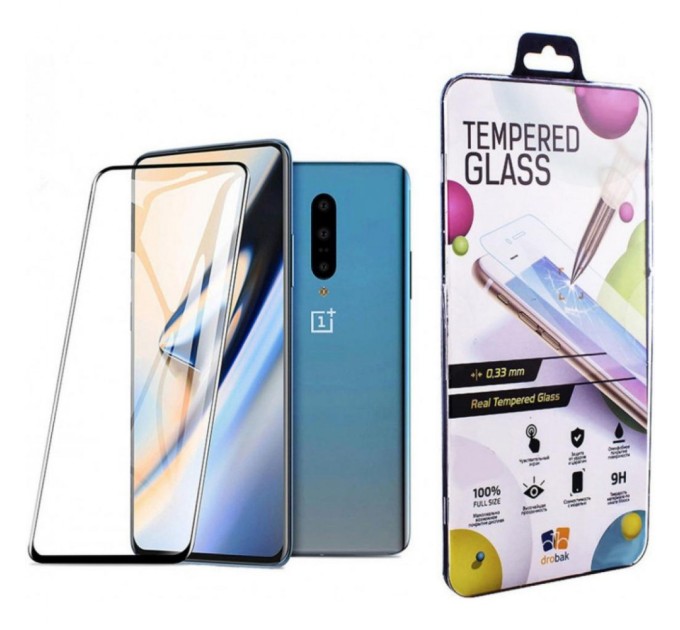 Скло захисне Drobak OnePlus 8 Pro (Black) (121250) (121250)