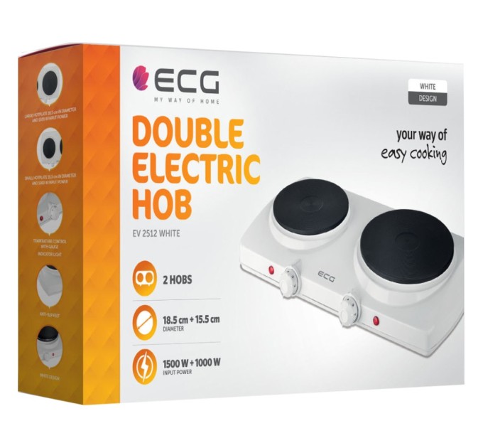 Настільна плита ECG EV 2512 White