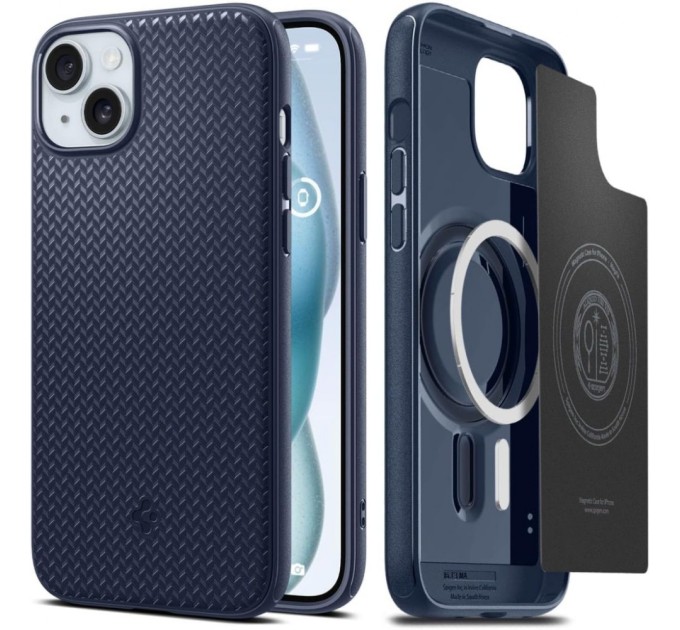 Чохол до мобільного телефона Spigen Apple iPhone 15 Mag Armor MagFit Navy Blue (ACS06816)