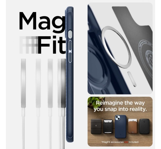 Чохол до мобільного телефона Spigen Apple iPhone 15 Mag Armor MagFit Navy Blue (ACS06816)