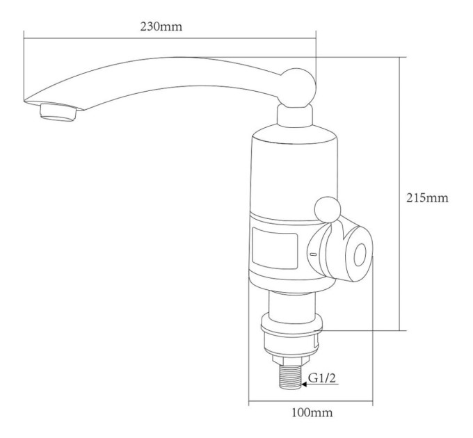 Проточний водонагрівач AQUATICA NZ 3.0кВт 0.4-5бар для кухн (9797102)