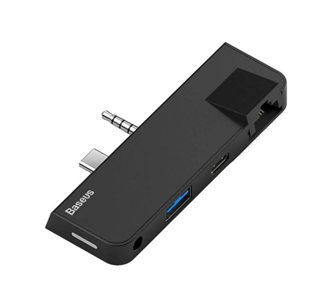 Концентратор Baseus USB3.1 Type-C+3.5mm toUSB 3.0/RJ45/Type-C/3.5mm forSurfaceGo (CAHUB-FG01)