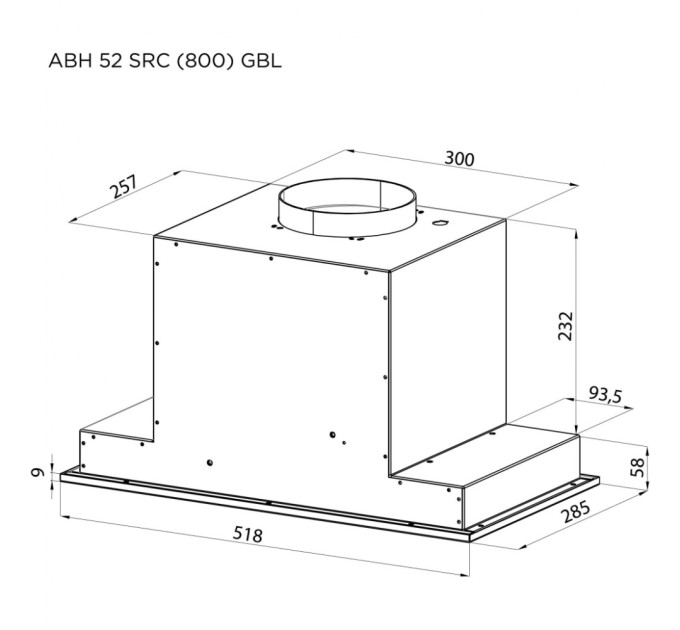 Вытяжка кухонная Pyramida ABH 52 SRC (800) GBL