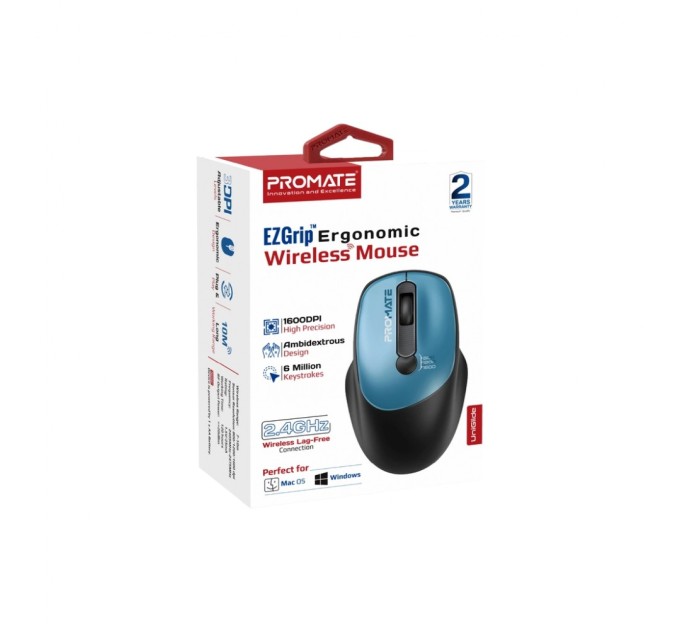 Мишка Promate UniGlide Wireless Blue (uniglide.blue)