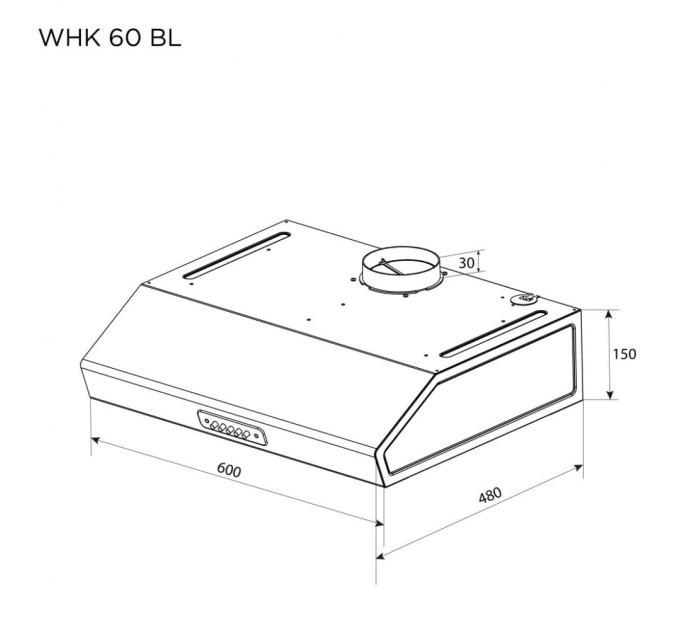 Витяжка кухонна Pyramida WHK 60 BL