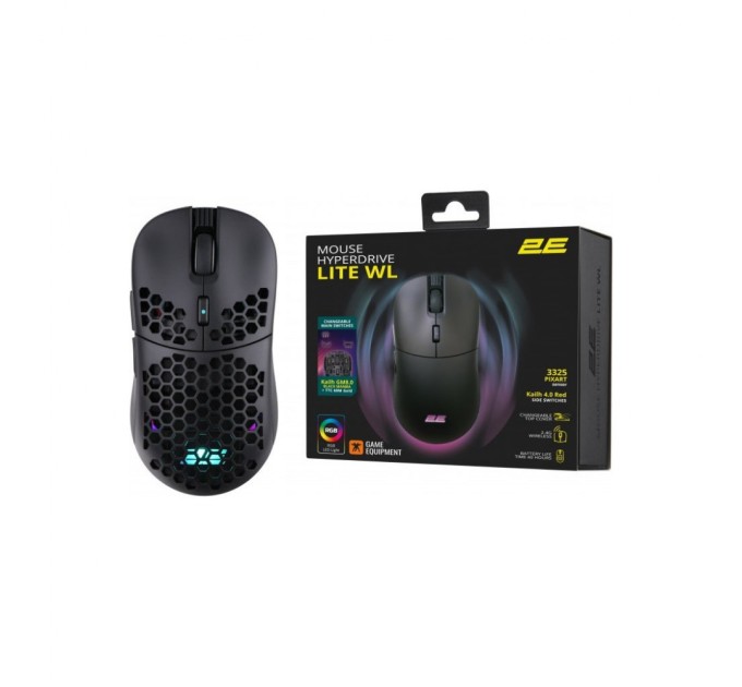 Мишка 2E Gaming HyperDrive Lite RGB Wireless/USB Black (2E-MGHDL-WL-BK)