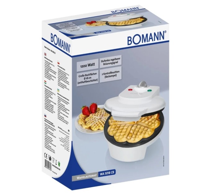 Вафельниця Bomann WA 5018 СВ white (WA5018СВ white)