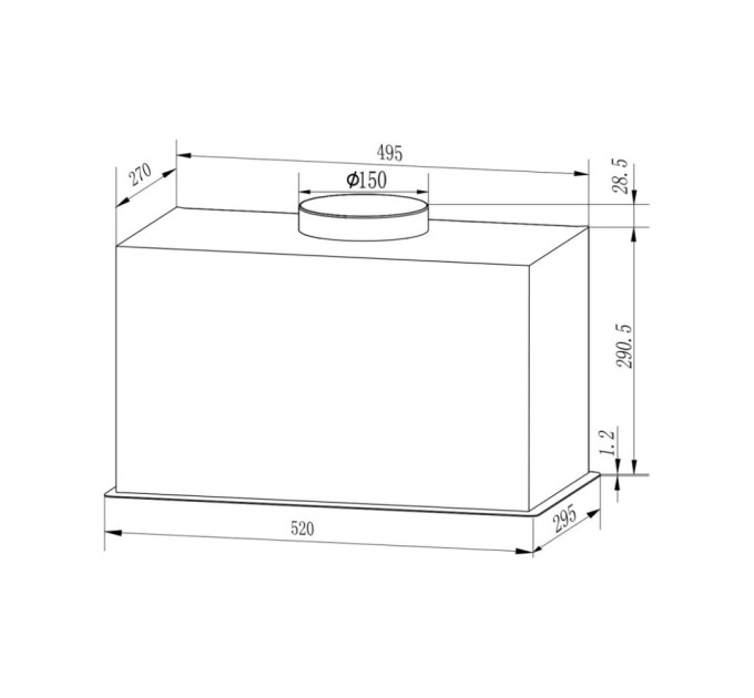 Витяжка кухонна Interline BOXGLASS BL A/60 PB/2/T