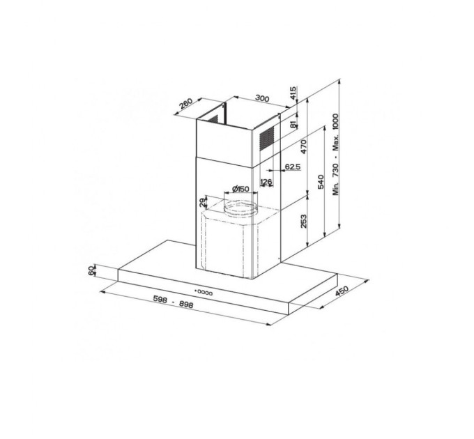 Вытяжка кухонная Faber Stilo Comfort Bk Matt A60 (325.0618.791)