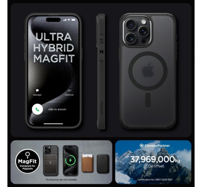 Чохол до мобільного телефона Spigen Apple iPhone 15 Pro Max Ultra Hybrid MagFit Frost Black (ACS06581)