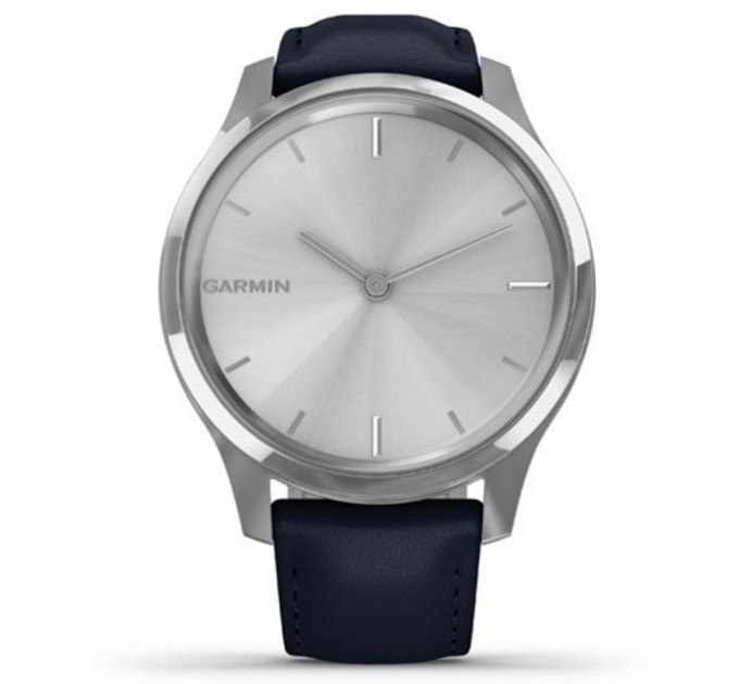 Смарт-часы Garmin vivomove Luxe, S/E EU, Silver, Navy, Leather (010-02241-20)