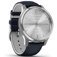 Смарт-часы Garmin vivomove Luxe, S/E EU, Silver, Navy, Leather (010-02241-20)