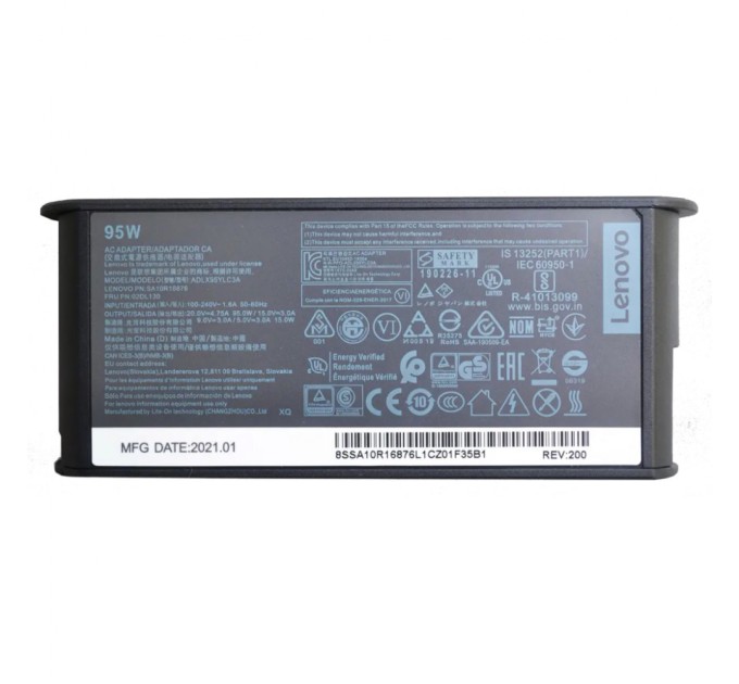 Блок живлення до ноутбуку Lenovo 95W 20V/4.75A, 15V/3A, 9V/3A, 5V/3A, USB Type-С (ADLX95YLC3A / A40378)