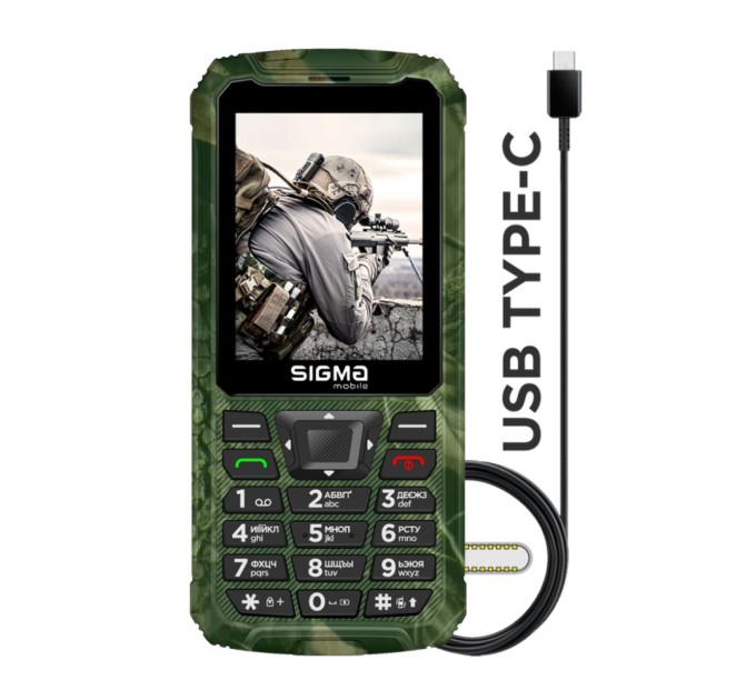 Мобільний телефон Sigma X-treme PR68 Type-C Khaki (4827798122426)