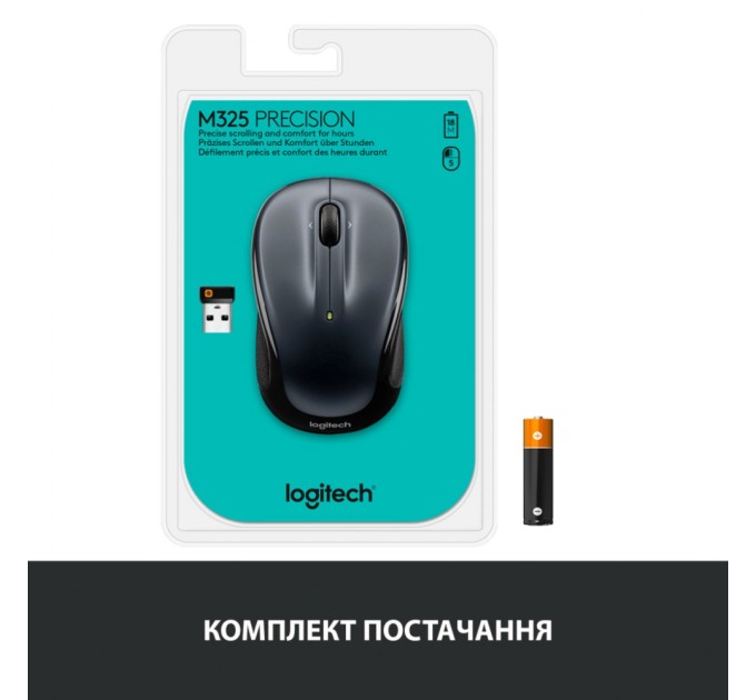 Мишка Logitech M325s Wireless Dark Silver (910-006812)