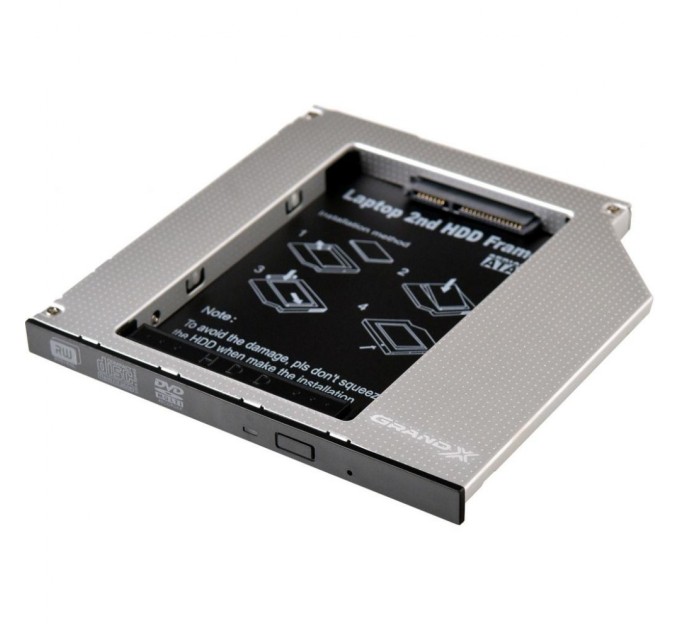 Фрейм-переходник Grand-X HDD 2.5'' to notebook 9.5 mm ODD SATA/mSATA (HDC-24)