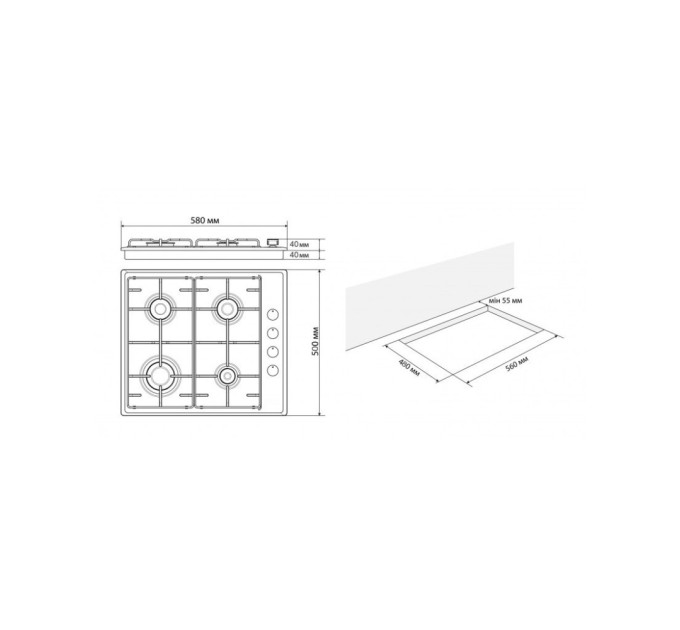 Варочна поверхня Jantar HGF 60 BL EF