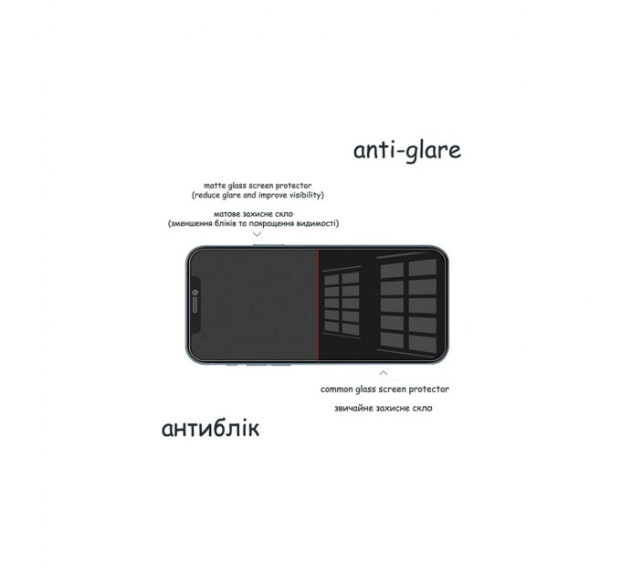 Скло захисне Drobak Matte Glass A+ Apple iPhone 14 Plus (Black) (292948)