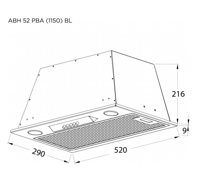 Витяжка кухонна Pyramida ABH 52 PBA (1150) BL