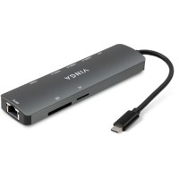 Концентратор Vinga USB-C 3.1 to HDMI+RJ45_1Gbps+3xUSB3.0+SD/TF+PD100W (VHYC8)