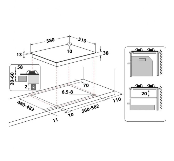 Варочная поверхность Whirlpool TKRL661NB