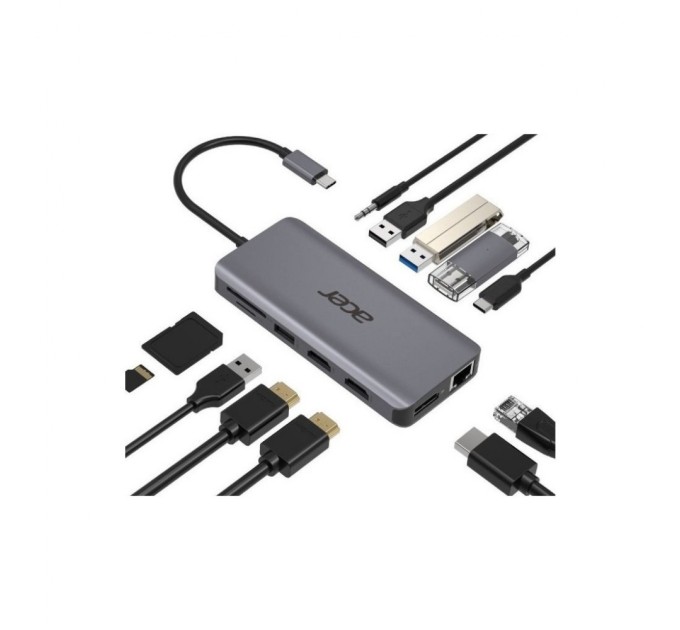 Порт-реплікатор Acer 12in1 Type C dongle USB3.2, USB2.0, SD/TF, HDMI, PD, DP ... (HP.DSCAB.009)